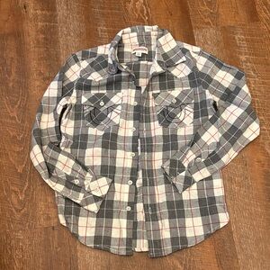 True Religion Kids Plaid Shirt - Gray, White, and Red